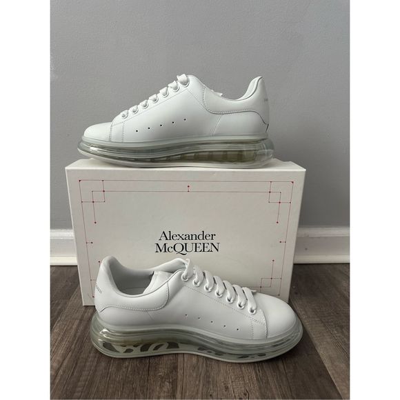 Alexander McQueen Men's Oversized Gel Sole Leather Platform Sneakers - Picture 10 of 14